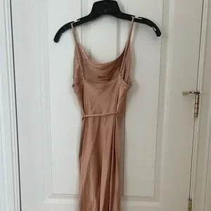 Shona Joy La Lune Asymmetrical Bias Cowl Midi Dress - Desert Rose